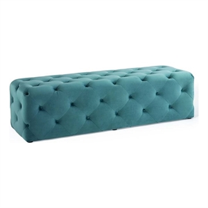 Modway Amour 60&quot Tufted Button Entryway Performance Velvet Bench in Sea Blue