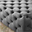 Modway Amour Tufted Button Large Square Performance Velvet Ottoman in Gray