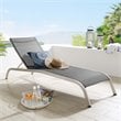 Modway Savannah Outdoor Patio Aluminum and Mesh Chaise Lounge Chair in Black