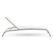 Modway Savannah Outdoor Patio Aluminum and Mesh Chaise Lounge Chair in White