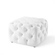 Modway Amour Tufted Button Square Faux Leather Ottoman in White