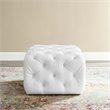 Modway Amour Tufted Button Square Faux Leather Ottoman in White