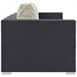 Modway Convene 3-Piece Outdoor Wicker Rattan Set with Fire Pit - Espresso/Beige