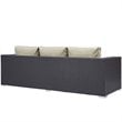 Modway Convene 3-Piece Outdoor Wicker Rattan Set with Fire Pit - Espresso/Beige