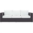 Modway Convene 3-Piece Outdoor Wicker Rattan Set with Fire Pit - Espresso/White