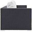 Modway Convene 3-Piece Outdoor Wicker Rattan Set with Fire Pit - Espresso/White