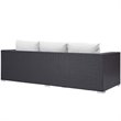 Modway Convene 3-Piece Outdoor Wicker Rattan Set with Fire Pit - Espresso/White