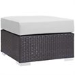 Modway Convene 3-Piece Outdoor Wicker Rattan Set with Fire Pit - Espresso/White