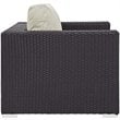 Modway Convene 4-Piece Outdoor Wicker Rattan Set with Fire Pit in Espresso/Beige