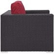 Modway Convene 4-Piece Outdoor Wicker Rattan Set with Fire Pit in Espresso/Red