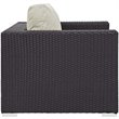 Modway Convene 5-Piece Outdoor Wicker Rattan Set with Fire Pit - Espresso/Beige