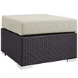 Modway Convene 5-Piece Outdoor Wicker Rattan Set with Fire Pit - Espresso/Beige