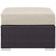 Modway Convene 5-Piece Outdoor Wicker Rattan Set with Fire Pit - Espresso/Beige
