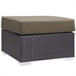 Modway Convene 5-Piece Outdoor Wicker Rattan Set w/ Fire Pit in Espresso/Mocha