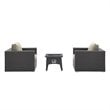 Modway Convene 3-Piece Outdoor Wicker Rattan Set w/ Fire Pit in Espresso/Beige