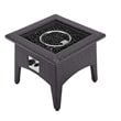 Modway Convene 3-Piece Outdoor Wicker Rattan Set w/ Fire Pit in Espresso/Beige