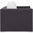 Modway Convene 3-Piece Outdoor Wicker Rattan Set w/ Fire Pit in Espresso/White