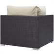Modway Convene 5-Piece Outdoor Wicker Rattan Set with Fire Pit in Espresso/Beige