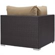 Modway Convene 5-Piece Outdoor Wicker Rattan Set with Fire Pit in Espresso/Mocha