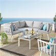 Modway Riverside 6-Piece Outdoor Patio Aluminum Set in White and Gray