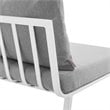 Modway Riverside 5-Piece Outdoor Patio Aluminum Sectional in White/Gray