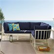 Modway Riverside 5-Piece Outdoor Patio Aluminum Sectional in White/Navy