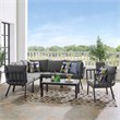 Modway Riverside 7-Piece Outdoor Patio Aluminum Set in Gray/Charcoal