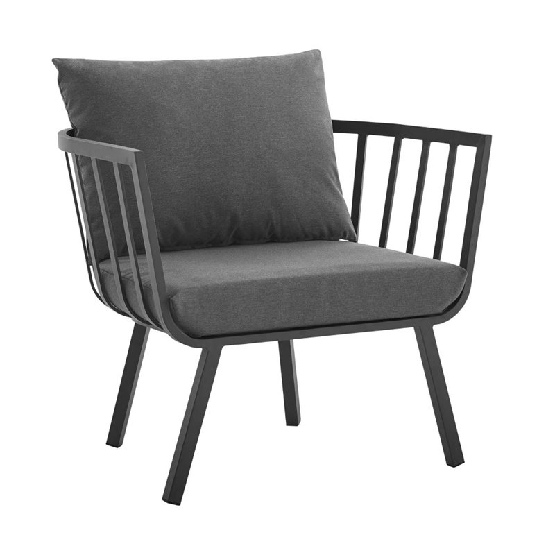 Modway Riverside 7-Piece Outdoor Patio Aluminum Set in Gray/Charcoal