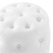 Modway Amour Tufted Button Round Faux Leather Ottoman in White