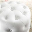 Modway Amour Tufted Button Round Faux Leather Ottoman in White