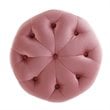 Modway Amour Tufted Button Round Performance Velvet Ottoman in Dusty Rose