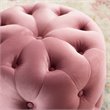 Modway Amour Tufted Button Round Performance Velvet Ottoman in Dusty Rose