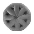 Modway Amour Tufted Button Round Performance Velvet Ottoman in Gray