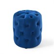 Modway Amour Tufted Button Round Performance Velvet Ottoman in Navy