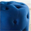 Modway Amour Tufted Button Round Performance Velvet Ottoman in Navy