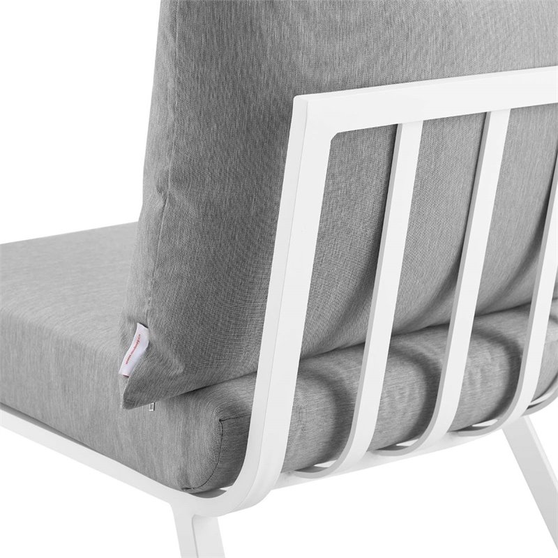 Modway Riverside 3-Piece Outdoor Patio Aluminum Sectional Sofa in White/Gray