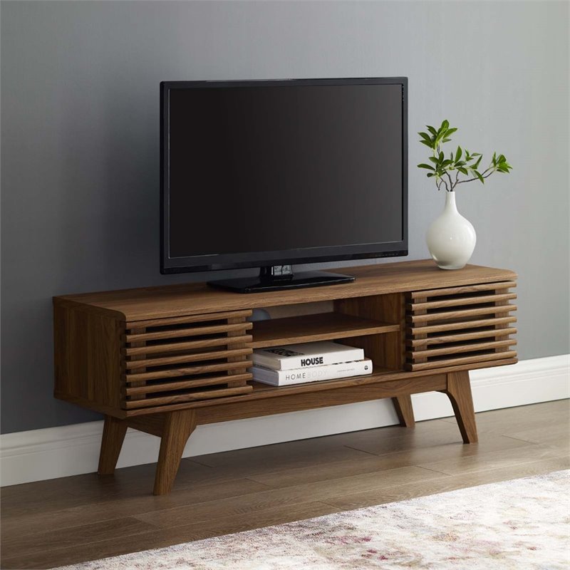 Modway Render MidCentury Modern 46" TV Stand in Walnut Cymax Business