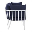 Modway Riverside 3-Piece Outdoor Patio Aluminum Sectional Sofa in White/Navy