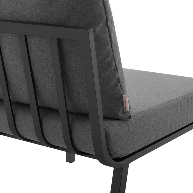 Modway Riverside 5-Piece Outdoor Patio Aluminum Set - Gray/Charcoal