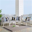 Modway Riverside 4-Piece Outdoor Patio Aluminum Set - White/Gray