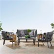 Modway Riverside 5-Piece Outdoor Patio Aluminum Set in Gray and Charcoal