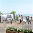 Modway Riverside 5-Piece Outdoor Patio Aluminum Set in Gray and White