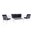 Modway Riverside 5-Piece Outdoor Patio Aluminum Set in White and Navy