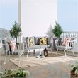 Modway Riverside 4-Piece Outdoor Patio Aluminum Set in White/Gray