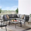 Modway Riverside 6-Piece Outdoor Patio Aluminum Set in Gray and Charcoal