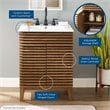 Modway Render Modern Style Wood Bathroom Vanity in Walnut and White