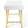 Modway Jettison Modern Stainless Steel Office Writing Desk in Gold/White