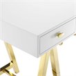 Modway Jettison Modern Stainless Steel Office Writing Desk in Gold/White