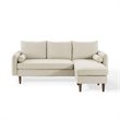 Modway Revive Upholstered Fabric Right or Left Sectional Sofa in Beige