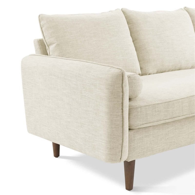 Modway Revive Upholstered Fabric Right or Left Sectional Sofa in Beige